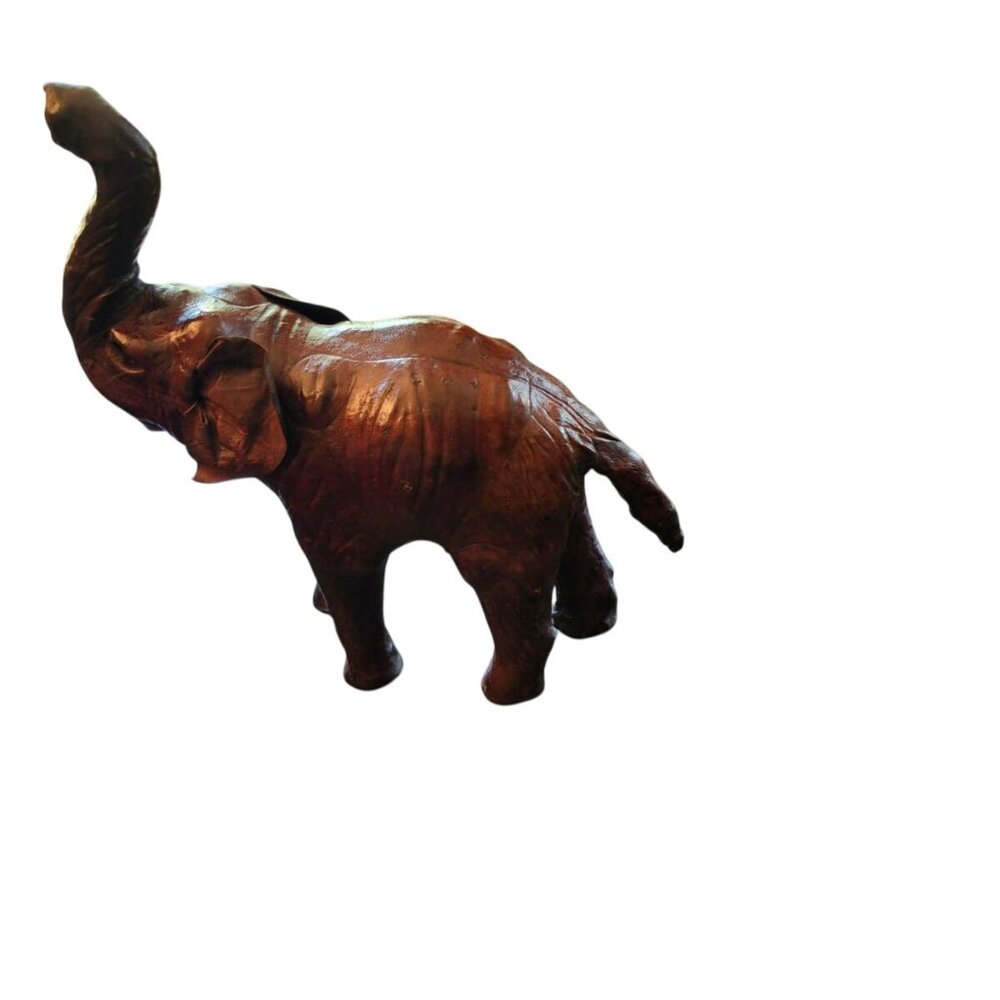 A wonderful mid 20th century Vintage Elephant –Brown Leather Statement Piece - Picture 4 of 11